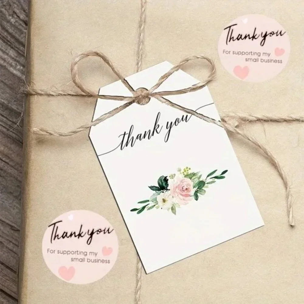 100 Thank You Small Business Stickers 1” Round Packaging Labels
